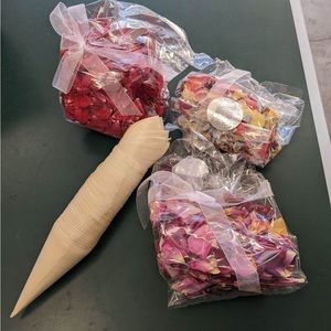 petals + cones to toss for wedding dried
